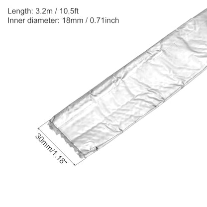 MECCANIXITY Heat Shroud Aluminized Sleeving 11/16" ID x 10.5FT Aluminum Metallic Fiberglass Heat Shroud for Fuel Lines Cables Electrical Wiring - size: 11/16" ID x 10.5FT