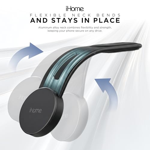 iHome Car Mount, Dashboard/Windshield/Vent Mount, Swivel Neck, Silicone Grip, Adjustable Mount Arm with Suction Cup Base (Magnetic Car Mount 15W) - style: Magnetic Car Mount 15W