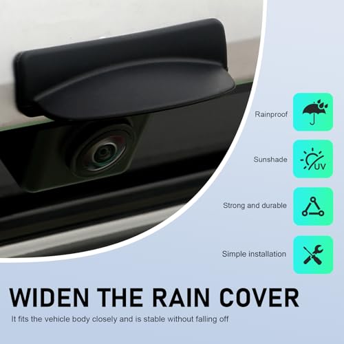 Car Backup Camera Rain Shield, Silicone Rear View Camera Anti-Rain Cover, Rainproof Protector for Enhanced Reverse Visibility, Universal for Cars, Trucks, SUVs (Black) - color: Black