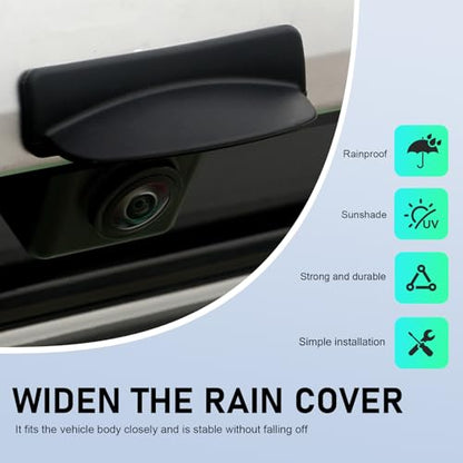 Car Backup Camera Rain Shield, Silicone Rear View Camera Anti-Rain Cover, Rainproof Protector for Enhanced Reverse Visibility, Universal for Cars, Trucks, SUVs (Black) - color: Black