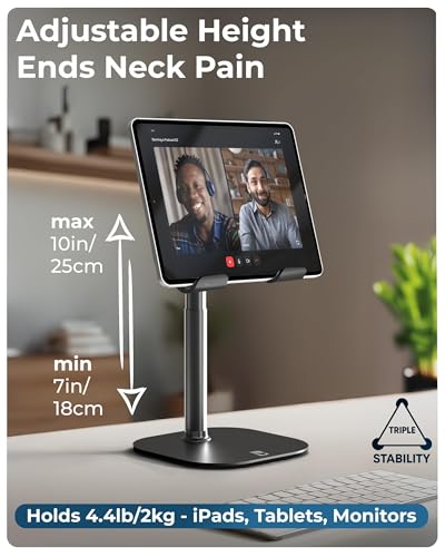 COOPER TabHolder Tablet Holder, iPad Stand for Desk, Portable Monitor Stand - color: A - Night Black