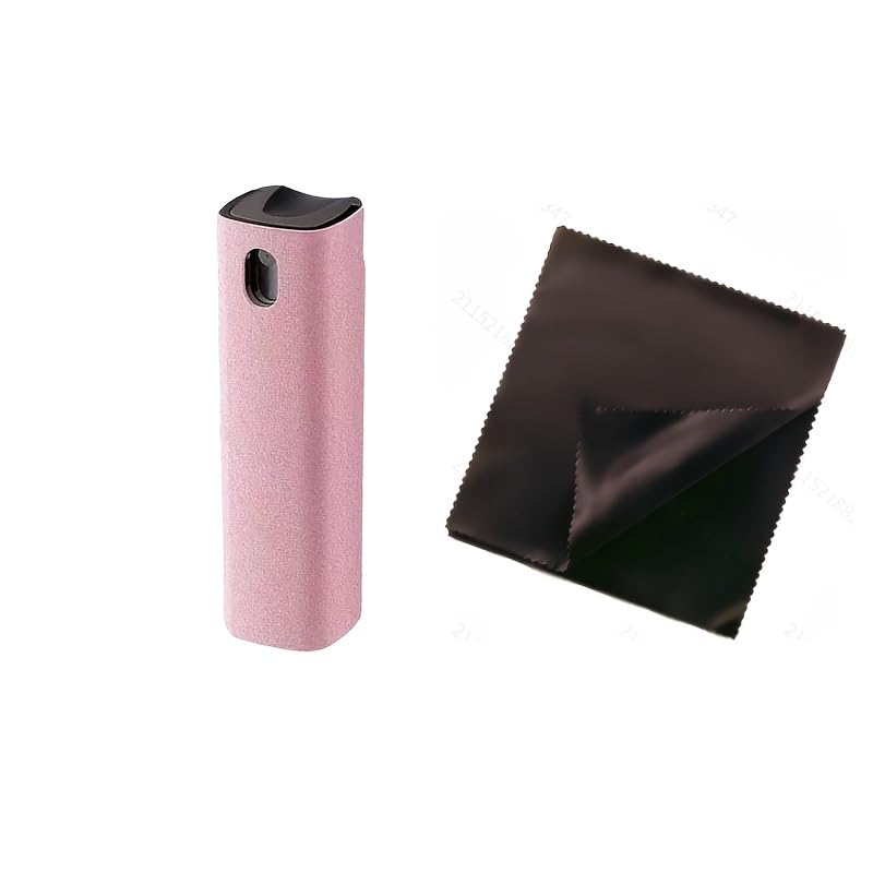 2-in-1 Microfiber Screen-Cleaning Tool with Spray Bottle and Cloth, Portable Dry Cleaner for Phones Tablets TVs Glasses Cars, Purple - color: purple