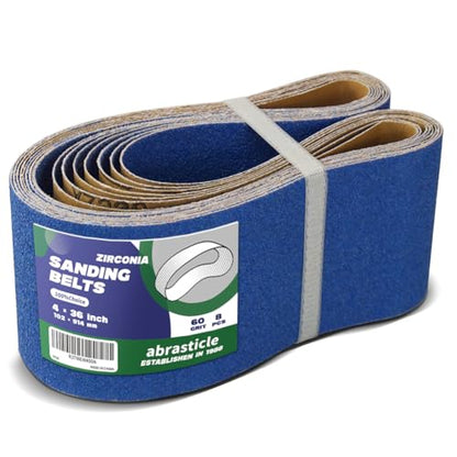 4" x 36" Zirconia Sanding Belts for Metal - 4 x 36 Inch Zirconia Metal Grinding Sand Paper, 8 PCS 60 Grits, Perfect for Knife Blade Sharpening, Metal Polishing, Derusting, Woodworking - size: 4" x 36" 60 Grit(8 pack)