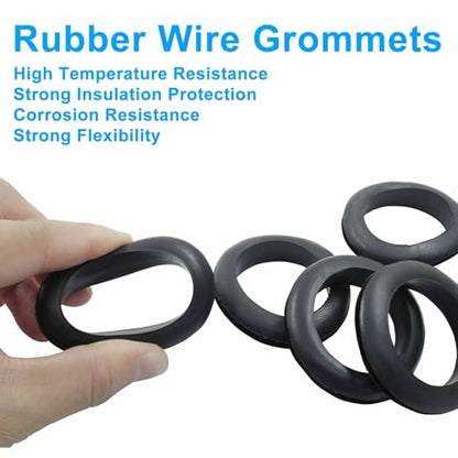 12 Pcs Rubber Grommets, 1-9/16" Inside Diameter 1-3/4" Drill Hole Rubber Wire Grommets O Ring Grommets for Wire, Firewall, Cables, Plugs, Automotive - color: Black, size: 40mm (1-9/16 inch)