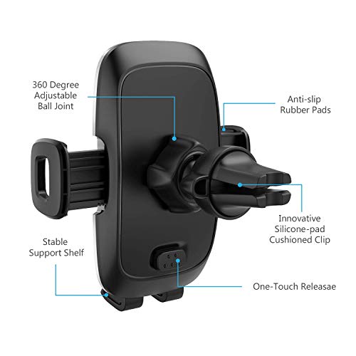 WizGear Phone Holders for Your Car, Car Air Vent Phone Mount, Car Phone Holder with Twist Lock Hook Clip for A Strong Hold to Vent, Compatible with iPhones and All Smartphones (2 Pack)