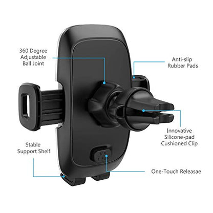 WizGear Phone Holders for Your Car, Car Air Vent Phone Mount, Car Phone Holder with Twist Lock Hook Clip for A Strong Hold to Vent, Compatible with iPhones and All Smartphones (2 Pack)