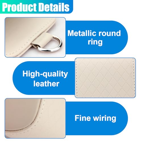 YoRise PU Leather Car Air Vent Storage Bag, Car Console Organizer (Beige) - color: Beige
