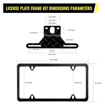 Oyviny Trailer License Plate Bracket Holder Frame Kit for Boat ATV UTV RVs Trucks Utility Trailer, Universal Stainless Steel Car Tag Frame Trailer Light Bracket with Mounting Hardwares