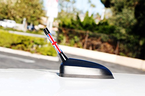 iJDMTOY 3-Inch Red Union Jack UK Flag Theme Short Antenna Compatible with MINI Cooper (All Models) & More Other Cars - color: Red/Blue Union Jack