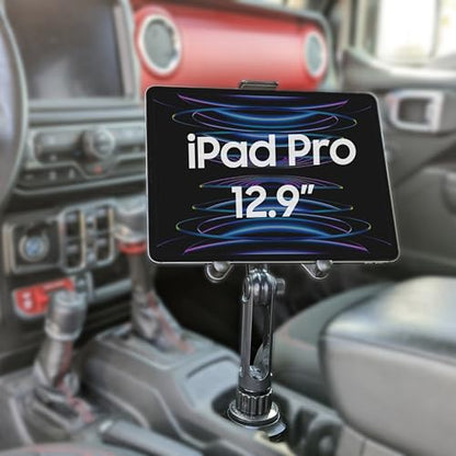 Cellet Cup Holder Tablet Mount, Car Cradle Holder Compatible for All iPad Pro, Air, Mini, Samsung Galaxy Tablet, Amazon Fire, Microsoft Surface - style: Tablet Holder Height - 13 in