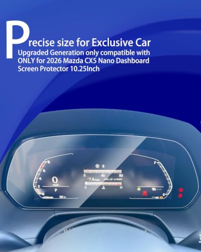 2pcs 2026 Mazda CX5 Nano Dashboard Screen Protector 10.25Inch for 2026 Mazda CX5 CX-5 Dashboard Touchscreen Accessories Screen Protector 2pcs - size: cx5 dash 10.25inch
