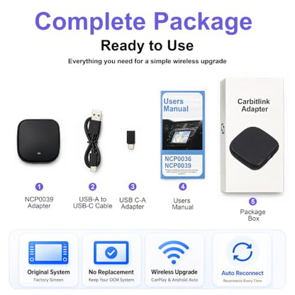 NCP0039 HansPilot CarKit CarBitLink x Baic Jetour Geely Chery Jac Gac Dongfeng Forthing Aeolus Kaiyi Hongqi Changan, Wired Carbitlink Phonelink Easy Connect to Wireless CarPlay Android Auto Adapter