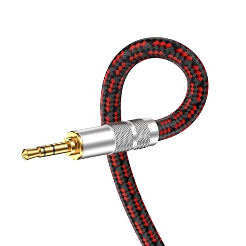 3.5mm Aux Cord 6.5ft/2m,Audiophile Stereo Audio Cable Braided Gold-Plated Unbreakable for Laptop Tablets,Headphones, Smartphones,Cars,MP3 Players - size: 6.5 ft, style: 3.5mm Straight to Straight