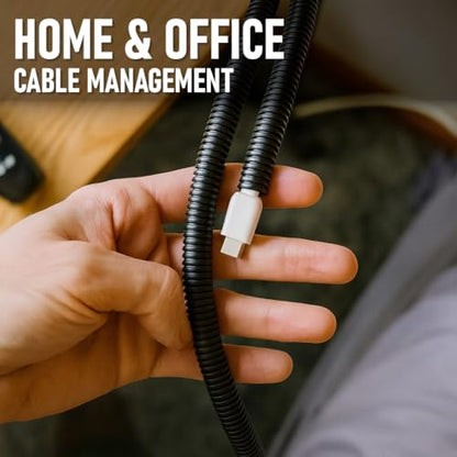 MGI SpeedWare Corrugated Split Conduit, Black Wire Tubing for High-Temperature Automotive Harness and Indoor Outdoor Wire Management (1/2" - 10ft) - size: 1/2" - 10ft