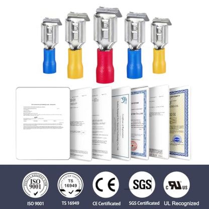 Chanzon Piggyback Connectors Wire Terminal Kit Red Blue Yellow 10-22AWG - size: PiggyBack Assorted, style: 22-10AWG All Sizes