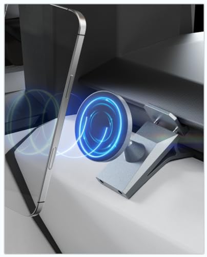 Phone Mount for Tesla Cybertruck The Ultimate Magnetic Phone Holder for Tesla Cybertruck Accessories | 360° Adjustable All-Metal Dash Mount with Strong Magnets Secure Clip-On Design Leaves No Residue - size: Cybertruck, Dashboard