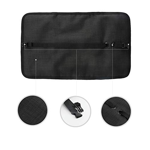 Patu Roll Up Electronics Accessories Travel Gear Organizer Case, Black - Portable Universal External Batteries Hard Drives Cable Management Healthcare Cosmetics Kit Bag - color: Black