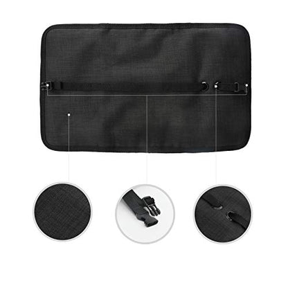 Patu Roll Up Electronics Accessories Travel Gear Organizer Case, Black - Portable Universal External Batteries Hard Drives Cable Management Healthcare Cosmetics Kit Bag - color: Black