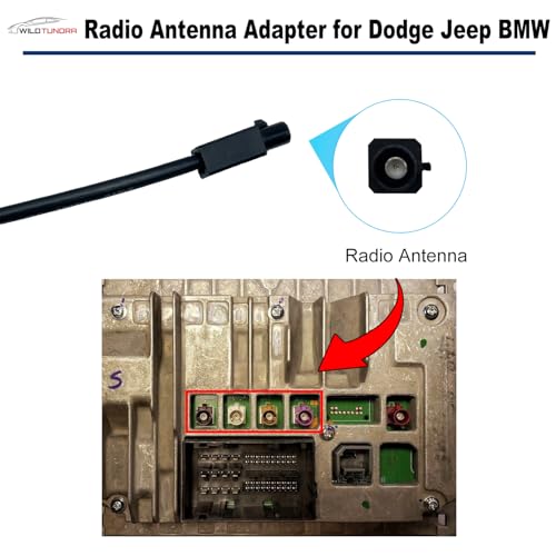 Radio Antenna Adapter Compatible with Dodge Ram Jeep Wrangler Aftermarket Radio Stereo Antenna Adapter for C-Class Sprinter Buick Cadillac Aftermarket Stereo Antenna Connector Cable Plug