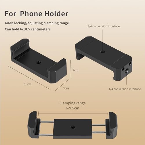 Wall Mounted Phone Holder Magic Arm 360° Rotation Adjustable Metal Base Screw in Wall Sturdy for Kitchen Bedroom Home 32 Inch Metal Phone Clip - size: Metal base + 32in magic arm + metal clip