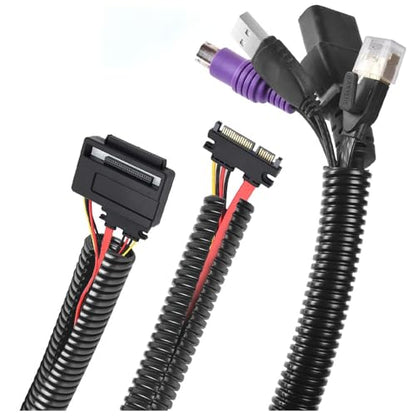1/4"-32.8ft Split Wire Loom Tubing Cable Management Conduit Flexible Covers Cord Protectors