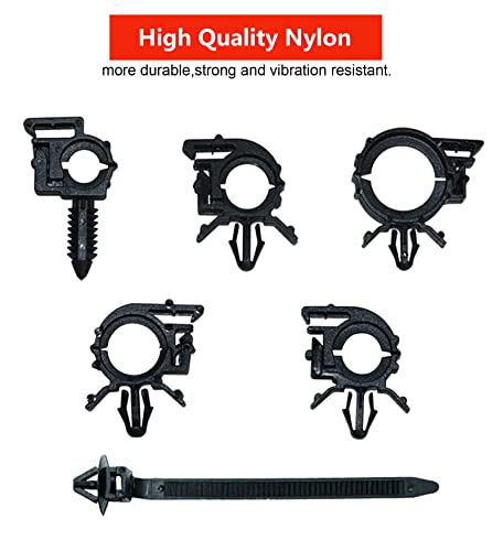 Automotive Car Wire Harness Routing Clip Assortment Kit - 60PCS Universal Wire Loom Routing Clips for Honda, GM, Mazda, Jeep Wrangler, Ford