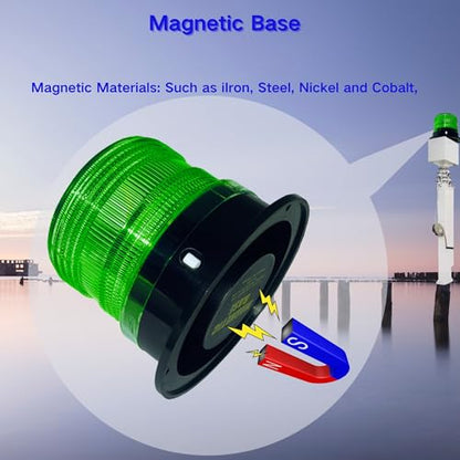 Cloud Fire Solar Strobe Light for Boat Yacht, Green - color: Green