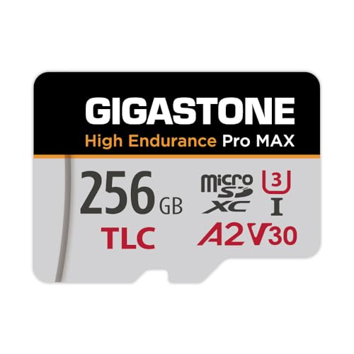 【5 Yrs Free Data Recovery】【Dash Cam】 GIGASTONE 256GB Micro SD Card, TLC High Endurance Pro MAX, Speed Up to 180MB/s, Compatible with REDTIGER Rove VIOFO VANTRUE PRUVEEO, MicroSDXC UHS-I A2 V30 U3 - color: 256GB High Endurance Pro MAX 1-Pack