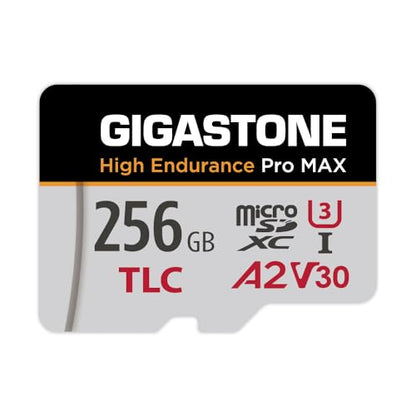 【5 Yrs Free Data Recovery】【Dash Cam】 GIGASTONE 256GB Micro SD Card, TLC High Endurance Pro MAX, Speed Up to 180MB/s, Compatible with REDTIGER Rove VIOFO VANTRUE PRUVEEO, MicroSDXC UHS-I A2 V30 U3 - color: 256GB High Endurance Pro MAX 1-Pack
