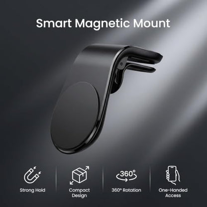 2Pcs Black Universal Phone Holder Clip Car Air Vent Magnetic Mount Holder Bracket for GPS Suporte Celular Car Phone, Vent Clip Phone Holder,Cell Phone Automobile Cradles