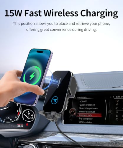 Wireless Charger Car Phone Holder for BMW X5/X6 2014-2018, 10.2"Screen Clip