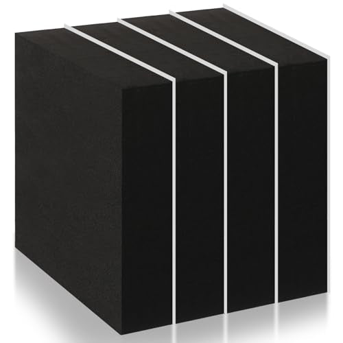 4 Pcs 1" Thick Foam Padding Sheet with Adhesive Backing Closed Cell - color: Black, size: 1 Inch Thick, 4 x 4 Inches