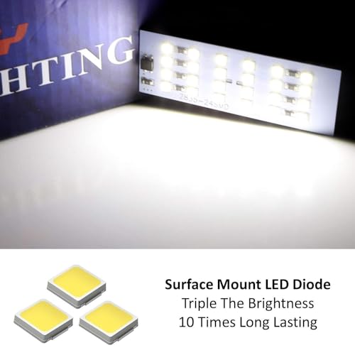 iJDMTOY 48-SMD Super Bright Xenon White LED Trunk Liftgate Deck Cargo Area Lamp Fit Full LED Circuit Board Panels, Compatible With Toyota 2010-2022 4Runner (N280) - style: Xenon White