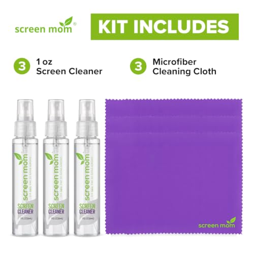 Screen Mom Screen Cleaner Spray 3 Pack-3x1oz for TV, Car, Laptop & Computer - size: 1oz Pack of 3