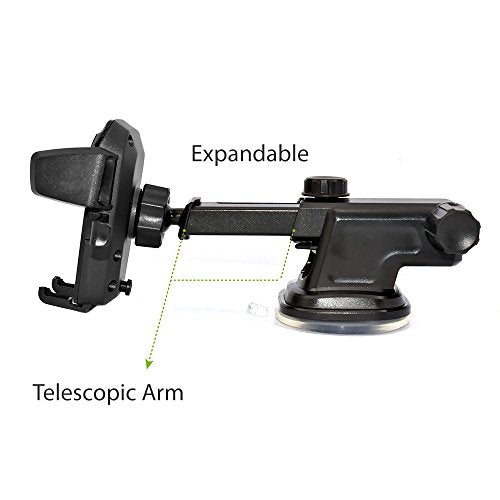 NEM Universal Car Phone Mount Holder – Adjustable Cradle for Windshield & Dashboard, Anti-Slip Base, Compatible with iPhone, Samsung Galaxy, Android Phones & Most Smartphones