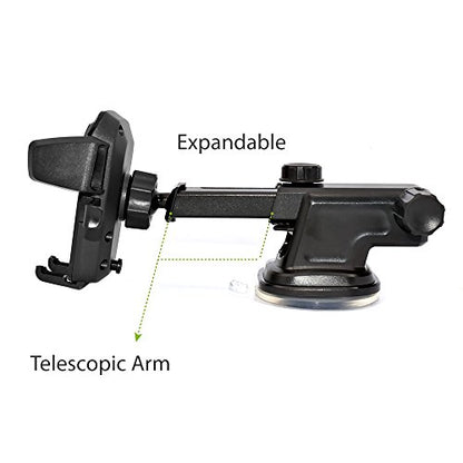 NEM Universal Car Phone Mount Holder – Adjustable Cradle for Windshield & Dashboard, Anti-Slip Base, Compatible with iPhone, Samsung Galaxy, Android Phones & Most Smartphones