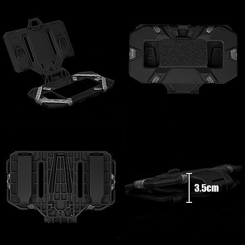 Zhongren Tactical Plate Carrier Vest Attachments Universal Phone Chest Mount for Screen Size 4.7"-6.7" Molle Foldable Navigation Phone Holder Board - color: Black