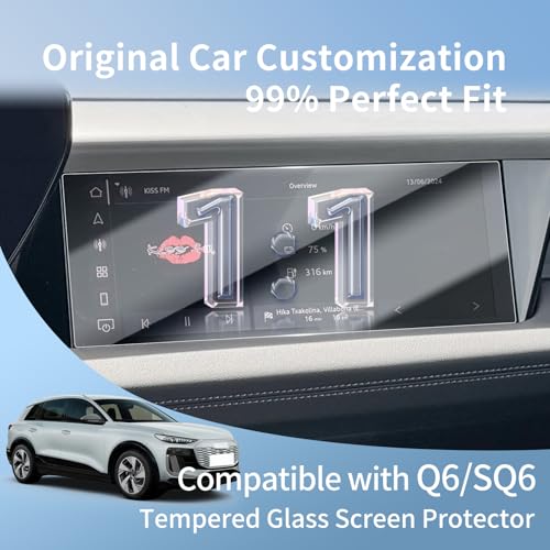 Tempered Glass Screen Protector for 2026+Audi Q6 SQ6 e-tron Passenger 10.9" - color: For 25-26 Audi Q6/SQ6 Co-pilot 10.9 HD