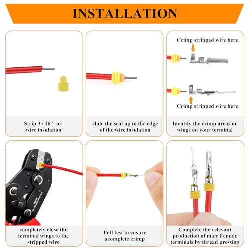 808PCS 50Sets Waterproof Automotive Electrical Connectors Plug Kit