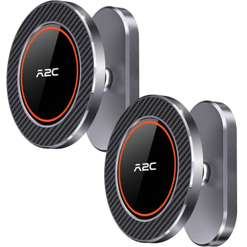 A2C 2 Pack Alloy Magnetic Golf Cart Phone Holder, Golf Accessories for Men - color: Iron Gray(2 PACK)