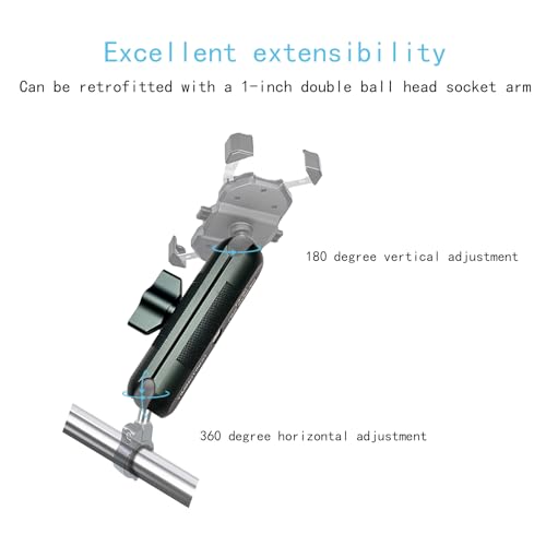 Double Socket Arm Aluminum Compatible with RAM Mounts B Size 1" Ball Components for Bike/Motorcycle/ATV Phone Mount, Car Phone Holder, Dashboard Phone Mount Arm, (Emeralds Medium Arm) - size: Medium Arm-Emeralds