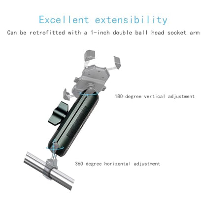 Double Socket Arm Aluminum Compatible with RAM Mounts B Size 1" Ball Components for Bike/Motorcycle/ATV Phone Mount, Car Phone Holder, Dashboard Phone Mount Arm, (Emeralds Medium Arm) - size: Medium Arm-Emeralds