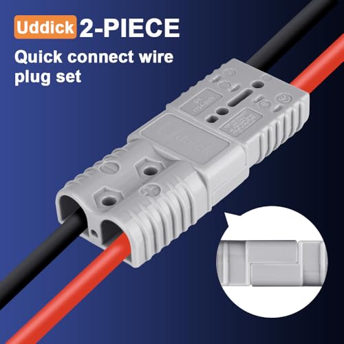 175A Battery Quick Disconnect Connecteur, 600V Wire Harness Connector Plug for Cars, Trailers, Motors, and Electronics Maintenance(2PCS Grey 4AWG) - size: 2PC 4AWG