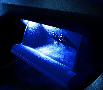 iJDMTOY Ultra Blue LED Compartment Glove Box or Footwell Lights Compatible with Volkswagen Jetta GTI Altas CC Eos, Powered by 3W 18-SMD LED Lights, Replace OEM Incandescent Lamps - style: Blue