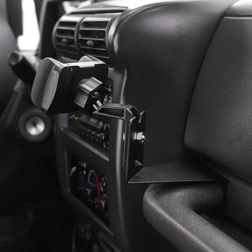 RT-TCZ for Jeep TJ Phone Radio Holder Walkie Talkie Mount Bracket Accessories for Jeep Wrangler TJ 1997-2006 - color: Black 97-06