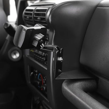 RT-TCZ for Jeep TJ Phone Radio Holder Walkie Talkie Mount Bracket Accessories for Jeep Wrangler TJ 1997-2006 - color: Black 97-06