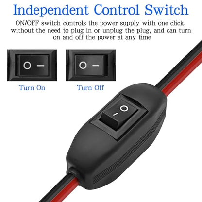 XMSJSIY Cigarette Lighter Extension Cord 14AWG 12V-24V - 3M/9.84FT