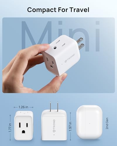 TROND Small 2 Prong to 3 Prong Outlet Adapter for Old House, 2 Pack, White - color: White, size: 2 Prong, 2 Pack