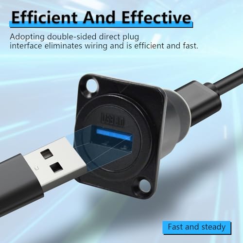 10PCS USB 3.0 Panel Mount Female to Female Connector - color: 10PCS