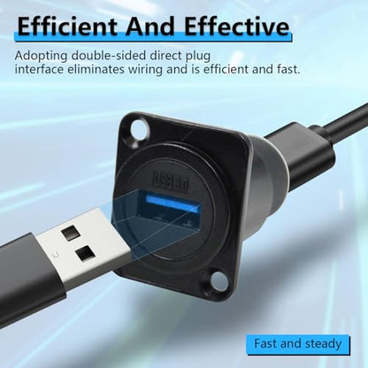5PCS USB 3.0 Panel Mount Female to Female Connector - color: 5PCS